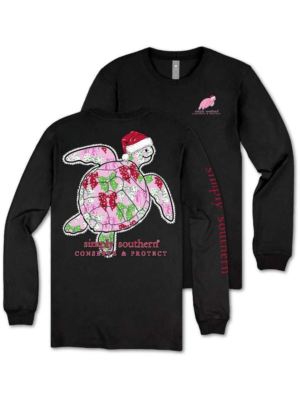 Simply Southern Black Christmas Turtle Tracking T-shirt