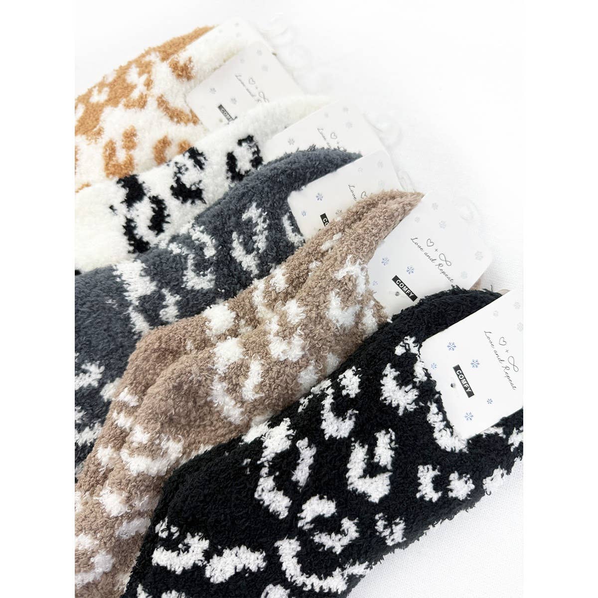 Plush Cozy Leopard Socks
