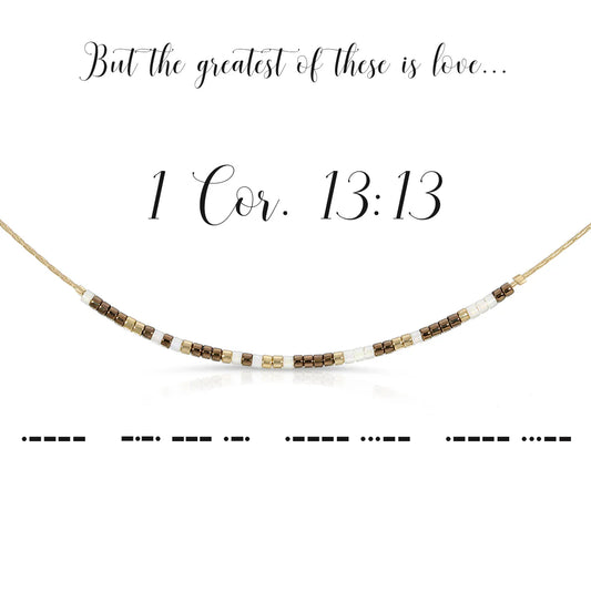 Dot & Dash 1 Corinthians 13:13 Necklace