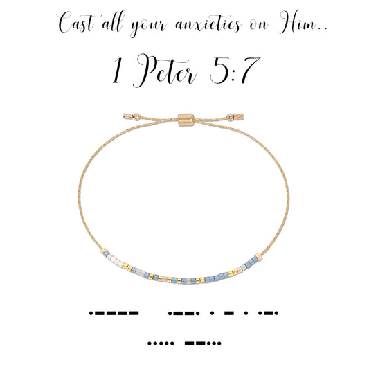 Dot & Dash 1 Peter 5:7 Bracelet