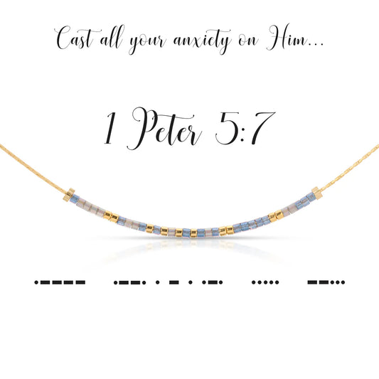 Dot & Dash 1 Peter 5:7 Necklace