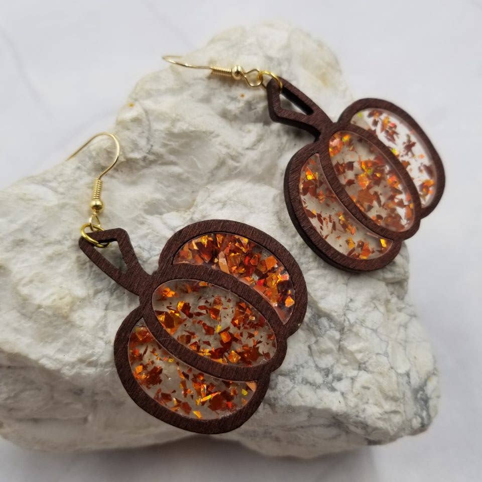 Fall Sparkle Pumpkin Earrings