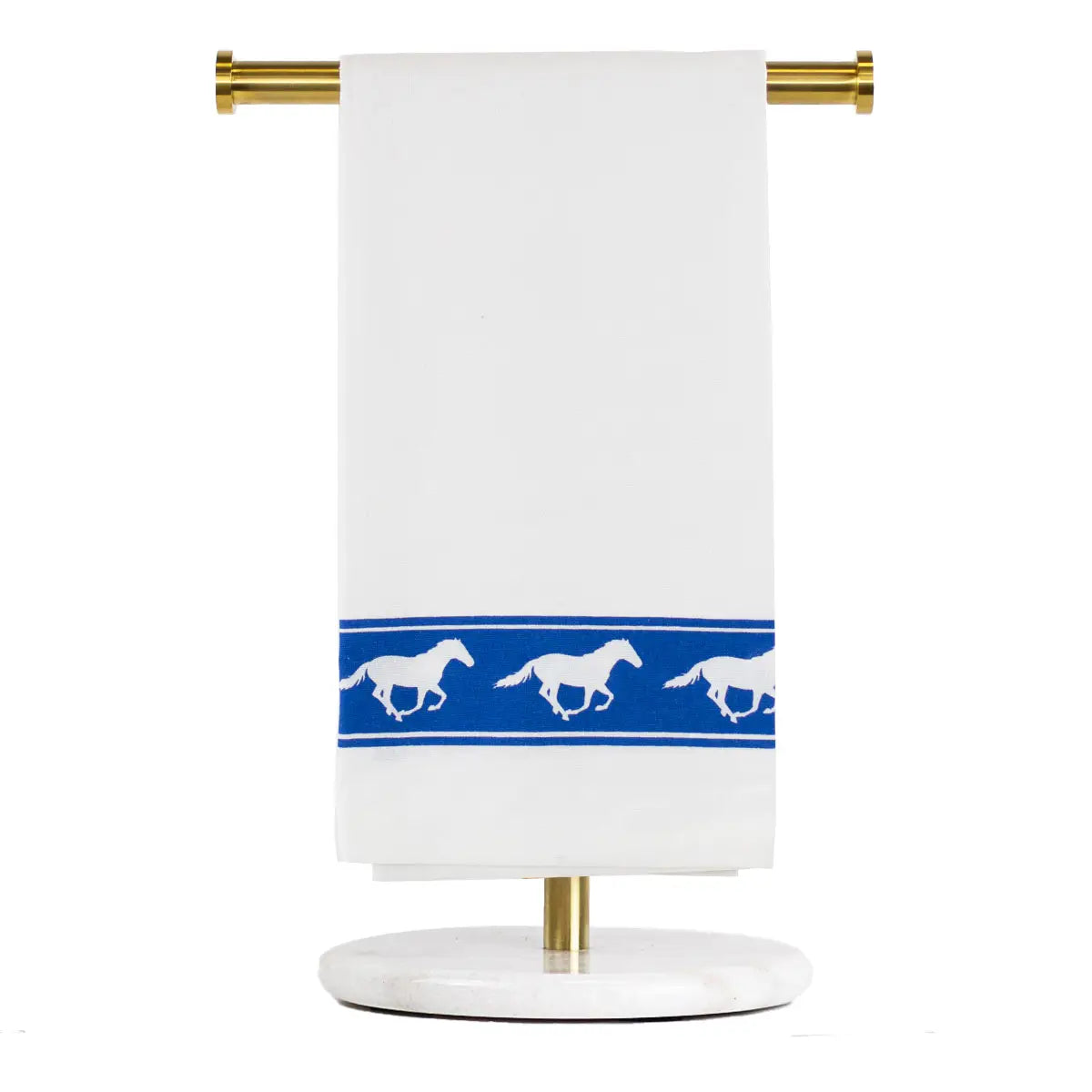 White & Blue Horse Hand Towel
