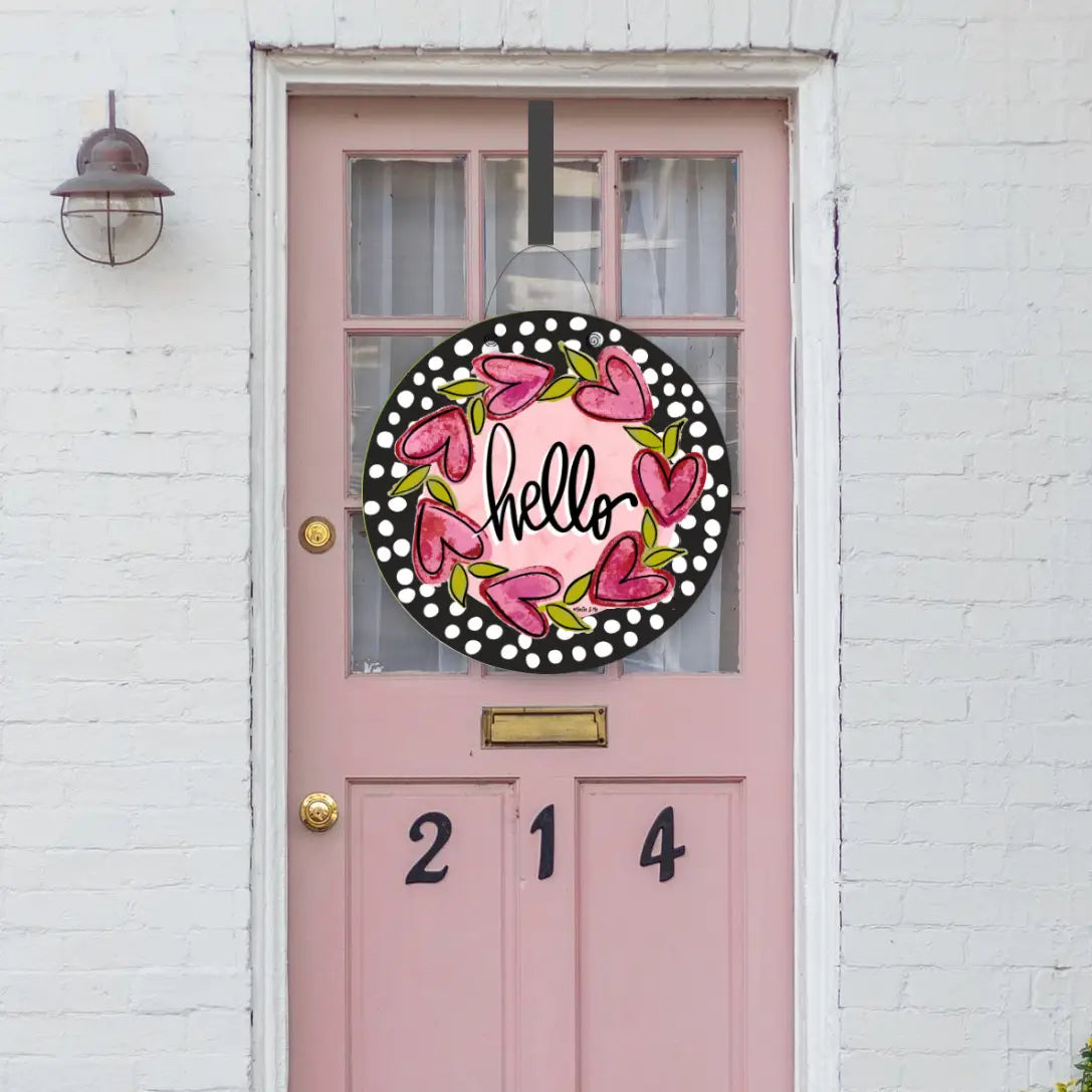 Hello Heart Vine Wreath Door Hanger