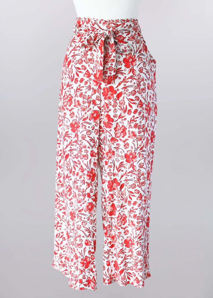 Keren Hart Red/White Floral Pants