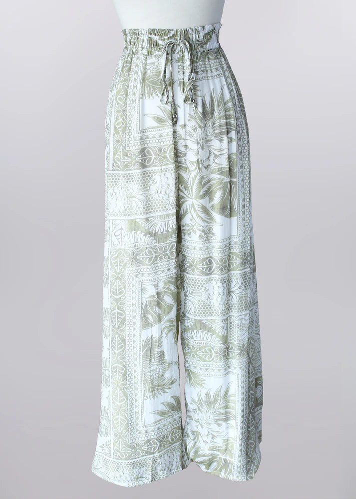 Keren Hart Drawstring Light Olive Lined Pants S-2X