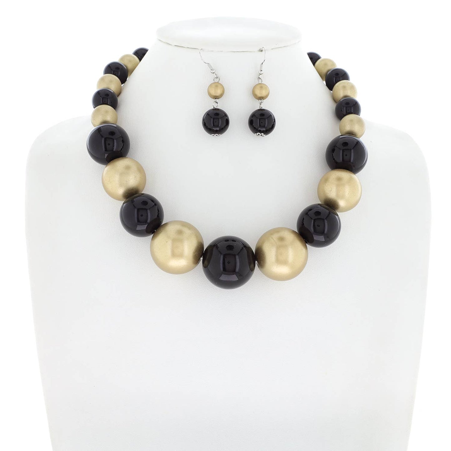 Pearl Large Bead Statement Necklace Earring Set