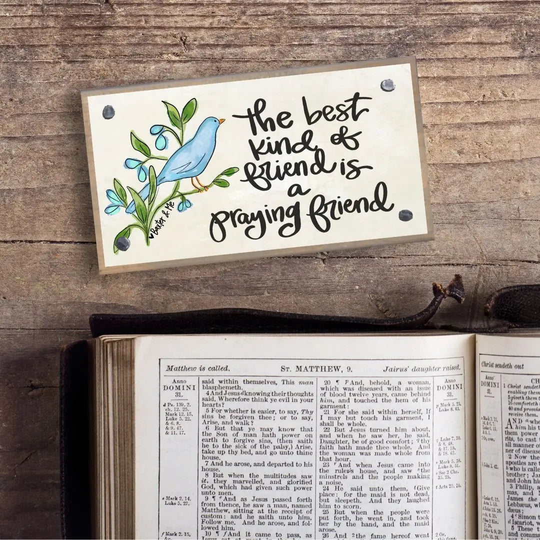 Praying Friend Driftwood Happy Block