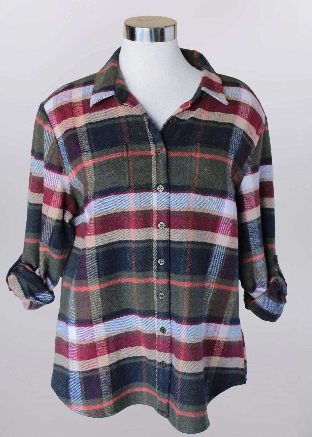 Keren Hart Flannel with button back detail