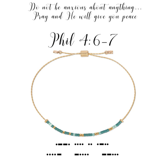 Dot & Dash Philippians 4:6-7 Bracelet