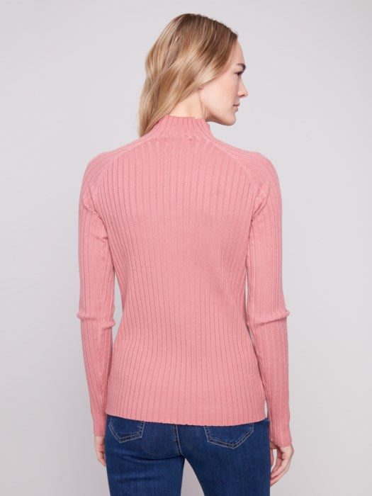 Charlie B Primrose Ribbed Knit Mock Neck Sweater