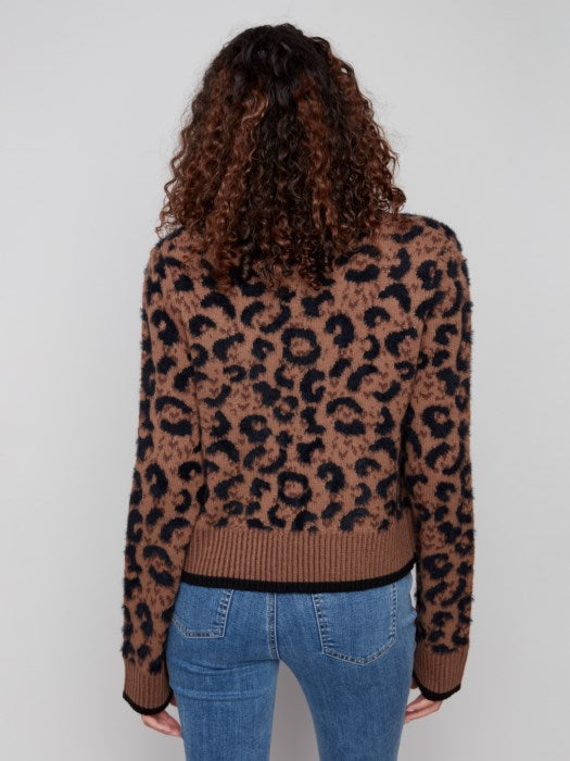 Charlie B Bow Tie Jacquard Knit Cardigan