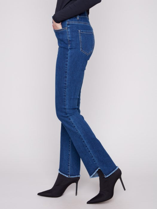 Charlie B Bootcut Jeans With Asymmetrical Hem