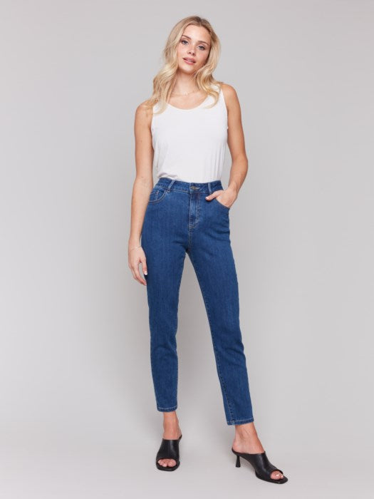 Charlie B Indigo Claudia Slim Leg Jeans - petite