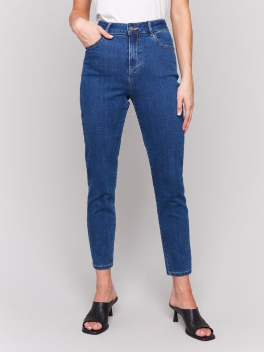 Charlie B Indigo Claudia Slim Leg Jeans - petite