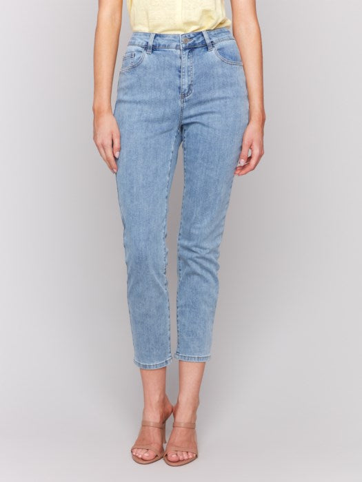 Charlie B LIght Blue Claudia Slim Leg Jeans - petite