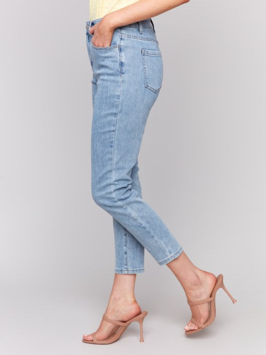 Charlie B LIght Blue Claudia Slim Leg Jeans - petite