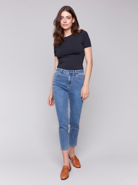 Charlie B Medium Blue Claudia Slim Leg Jeans - petite