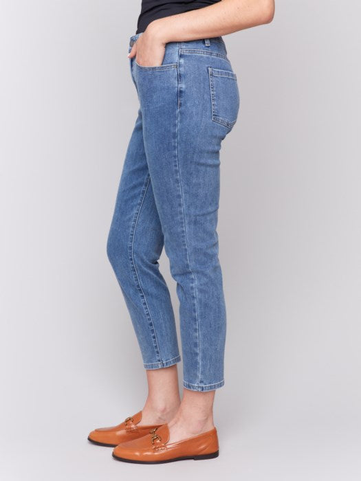 Charlie B Medium Blue Claudia Slim Leg Jeans - petite