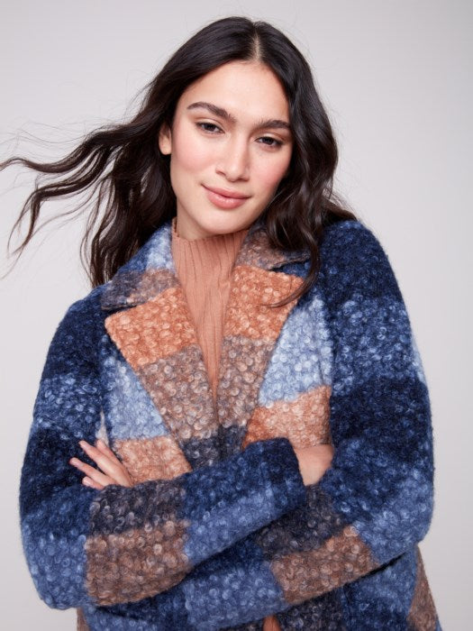 Charlie B Moonlight laid Bouclé Knit Coat