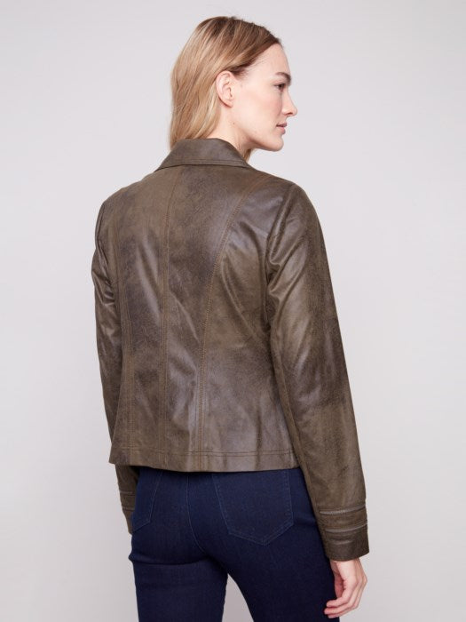 Charlie B Spruce Vintage Faux Leather Jacket