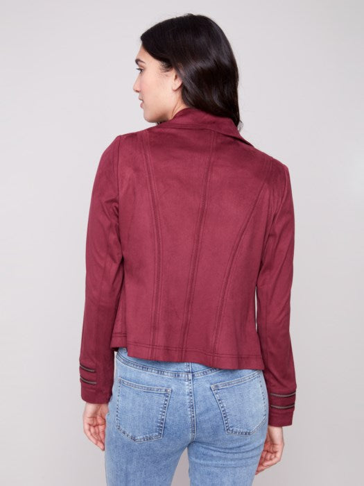Charlie B Cabernet Vintage Faux Suede Jacket
