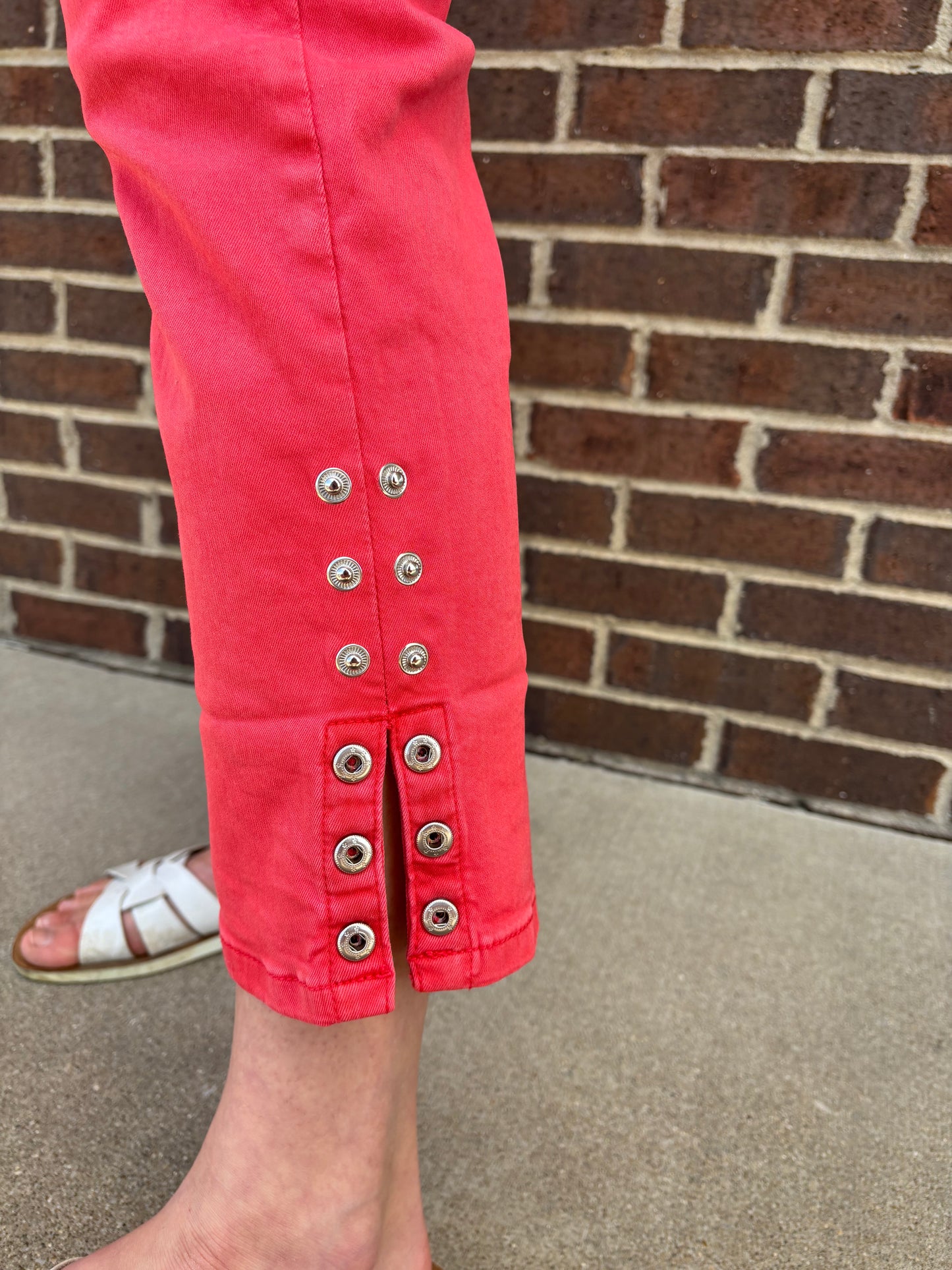 Charlie B Fiesta Stretch Crop Pant with Button Detail