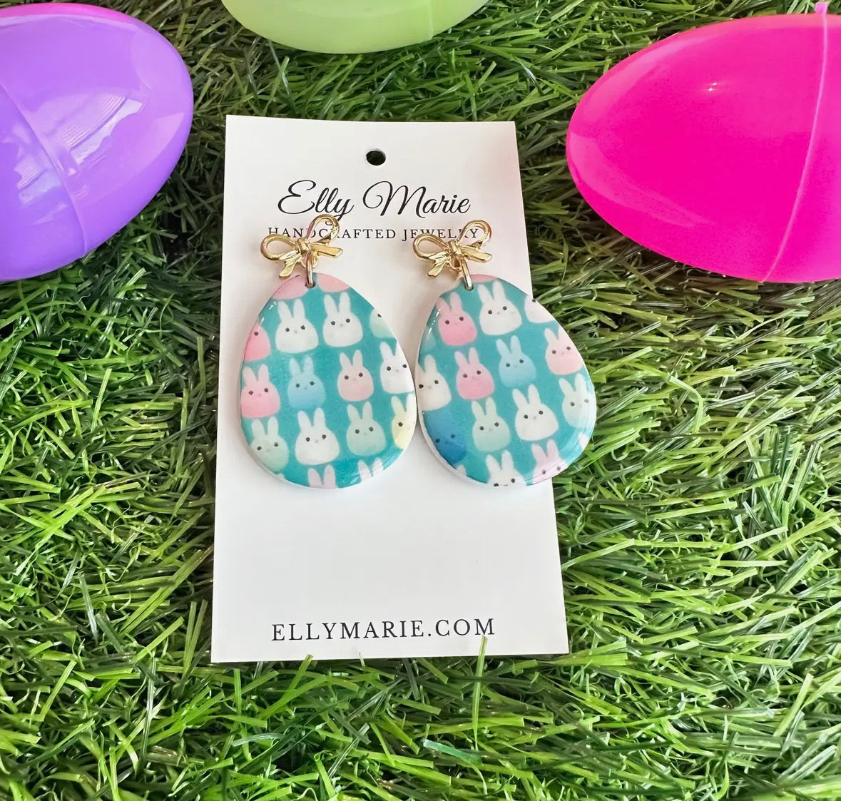 Easter Egg Dangle Clay Earrings