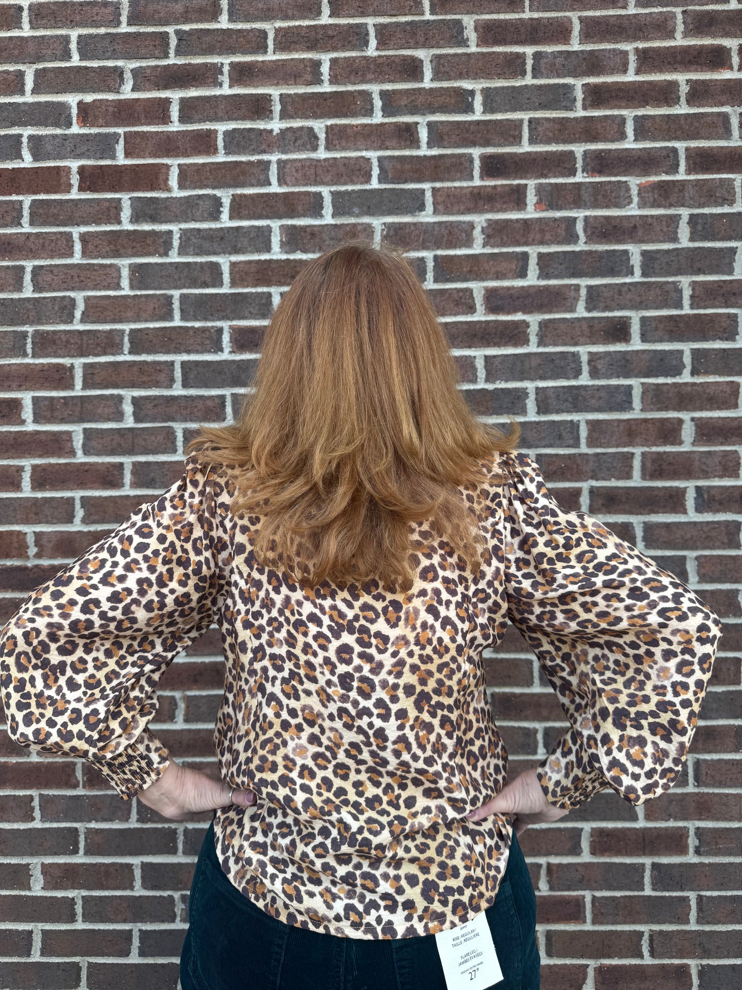 Umgee Ruffle Trim Leopard Print Blouse