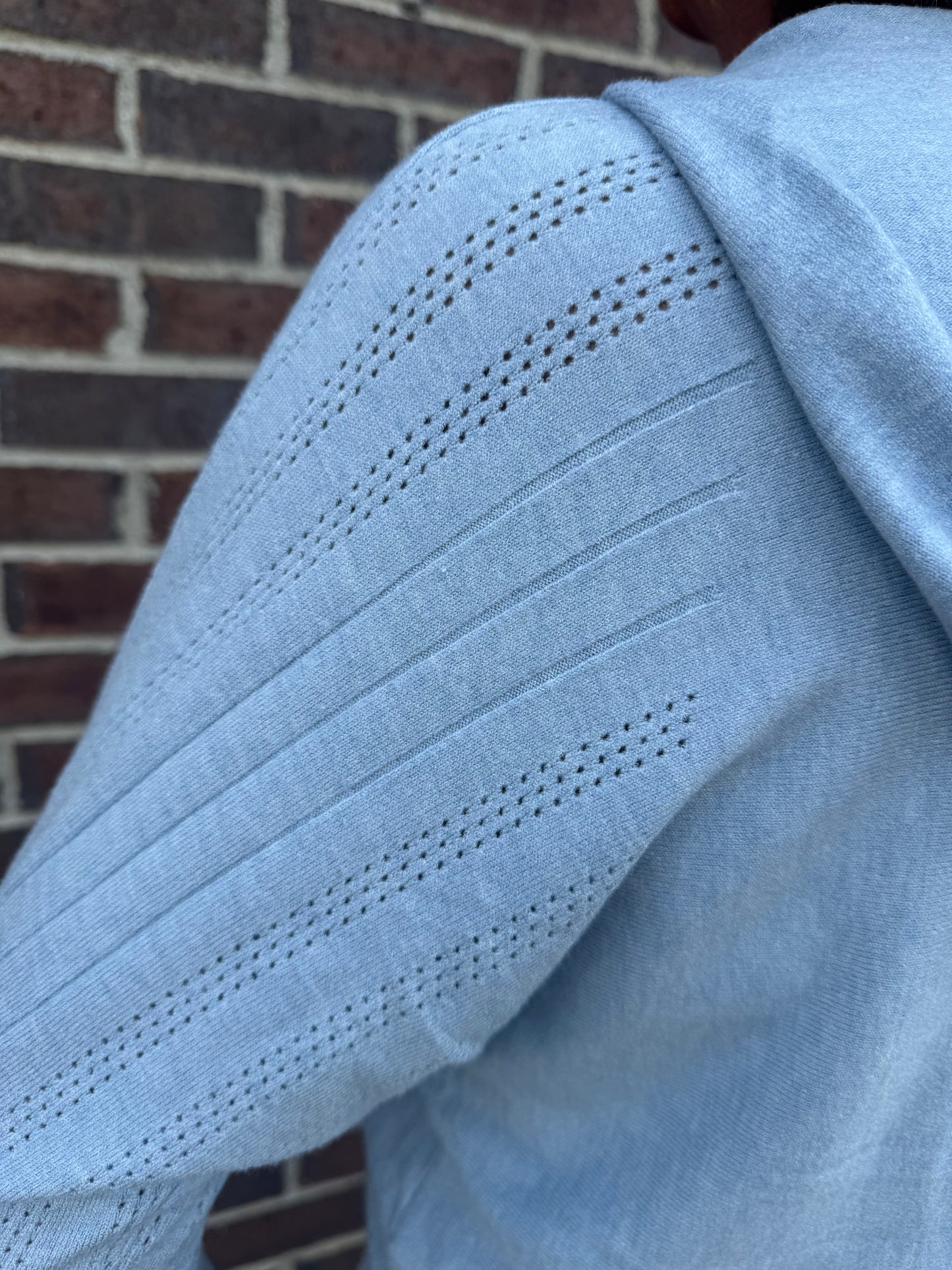 Keren Hart Light Blue Soft Knit Hooded Sweater