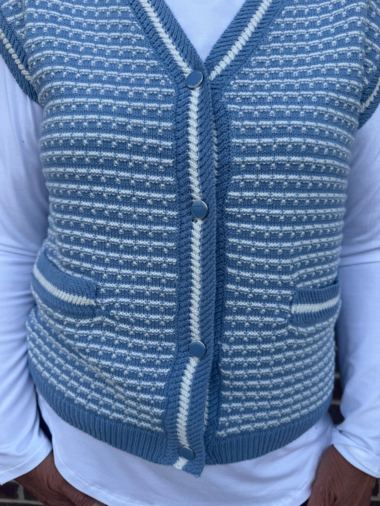Striped Button Sweater Vest