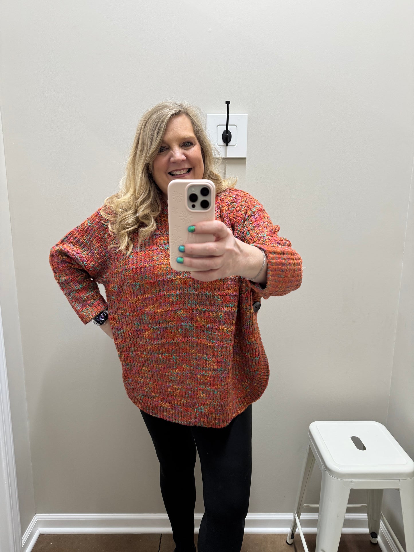 Plus Keren Hart multi color Sweater with button detail