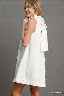 Umgee off white mini dress with back tie