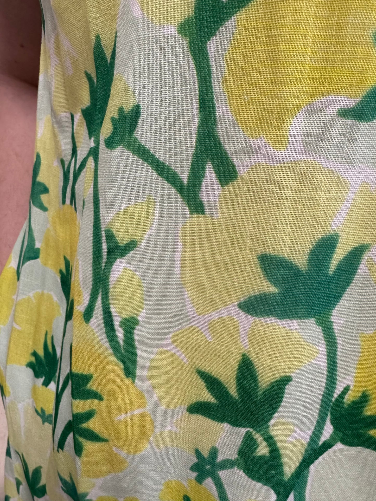 Entro Green Floral Ruffle Sleeve Maxi with Pockets