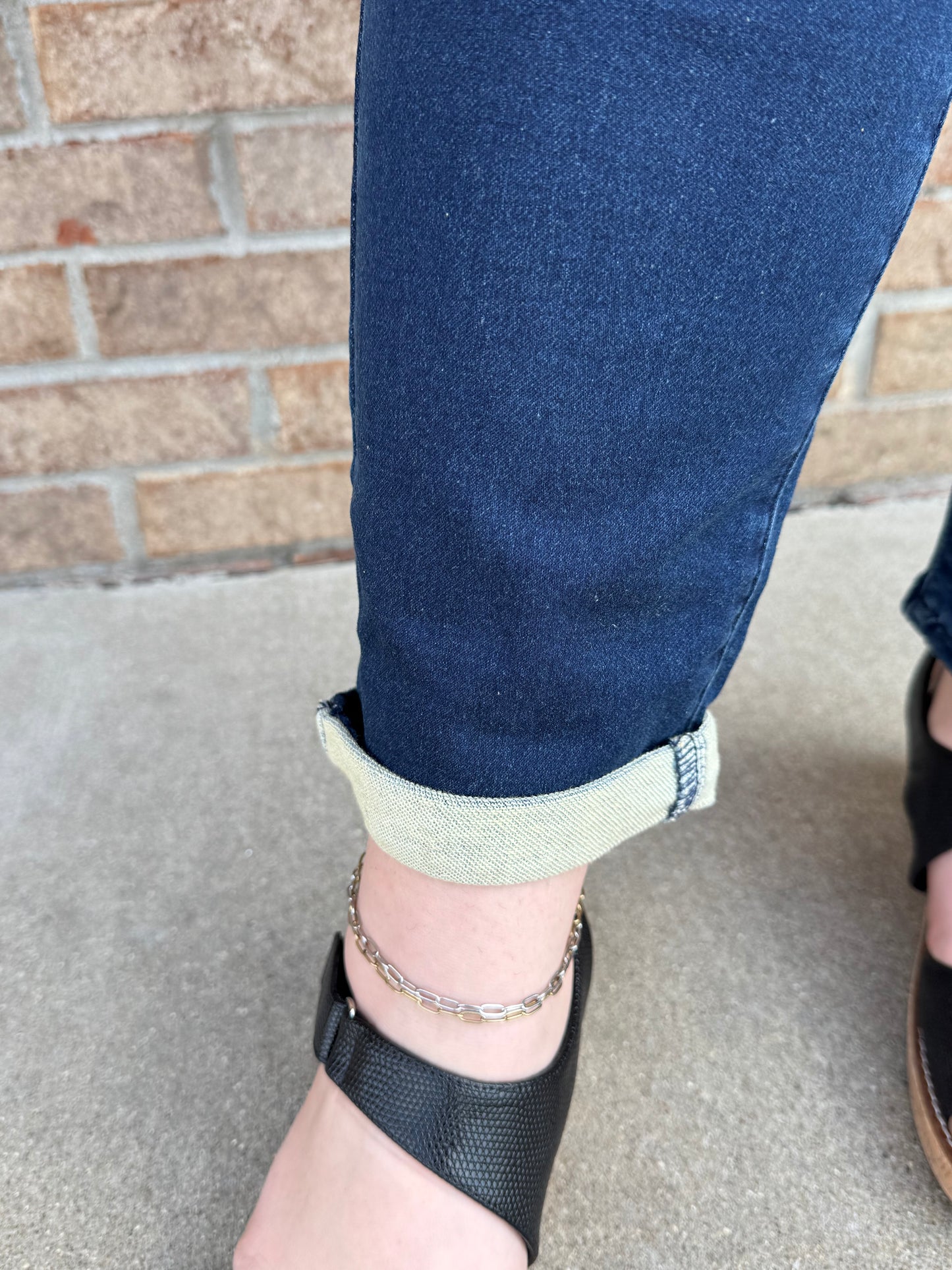 Charlie B Knit Denim Jogger Pant-Blue Black