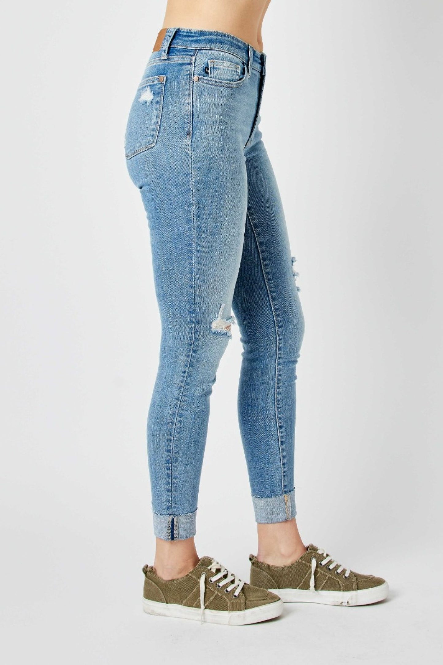 Judy Blue mid-rise destroyed skinny jeans