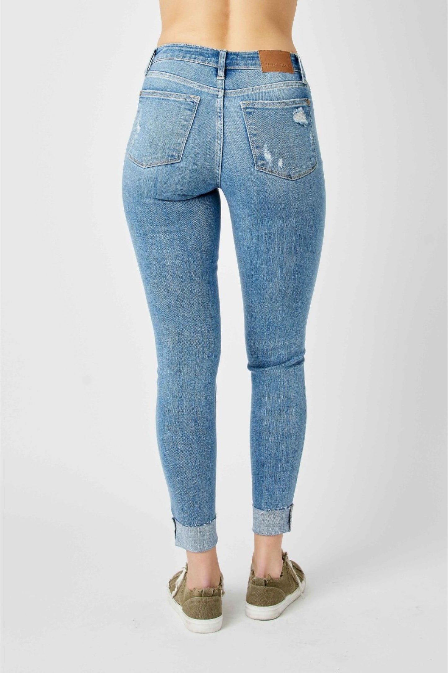 Judy Blue mid-rise destroyed skinny jeans