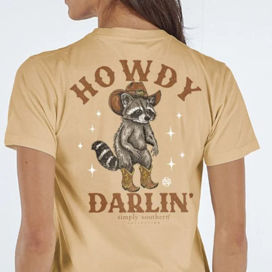 New for fall: Simply Southern Howdy Darlin Raccoon tee