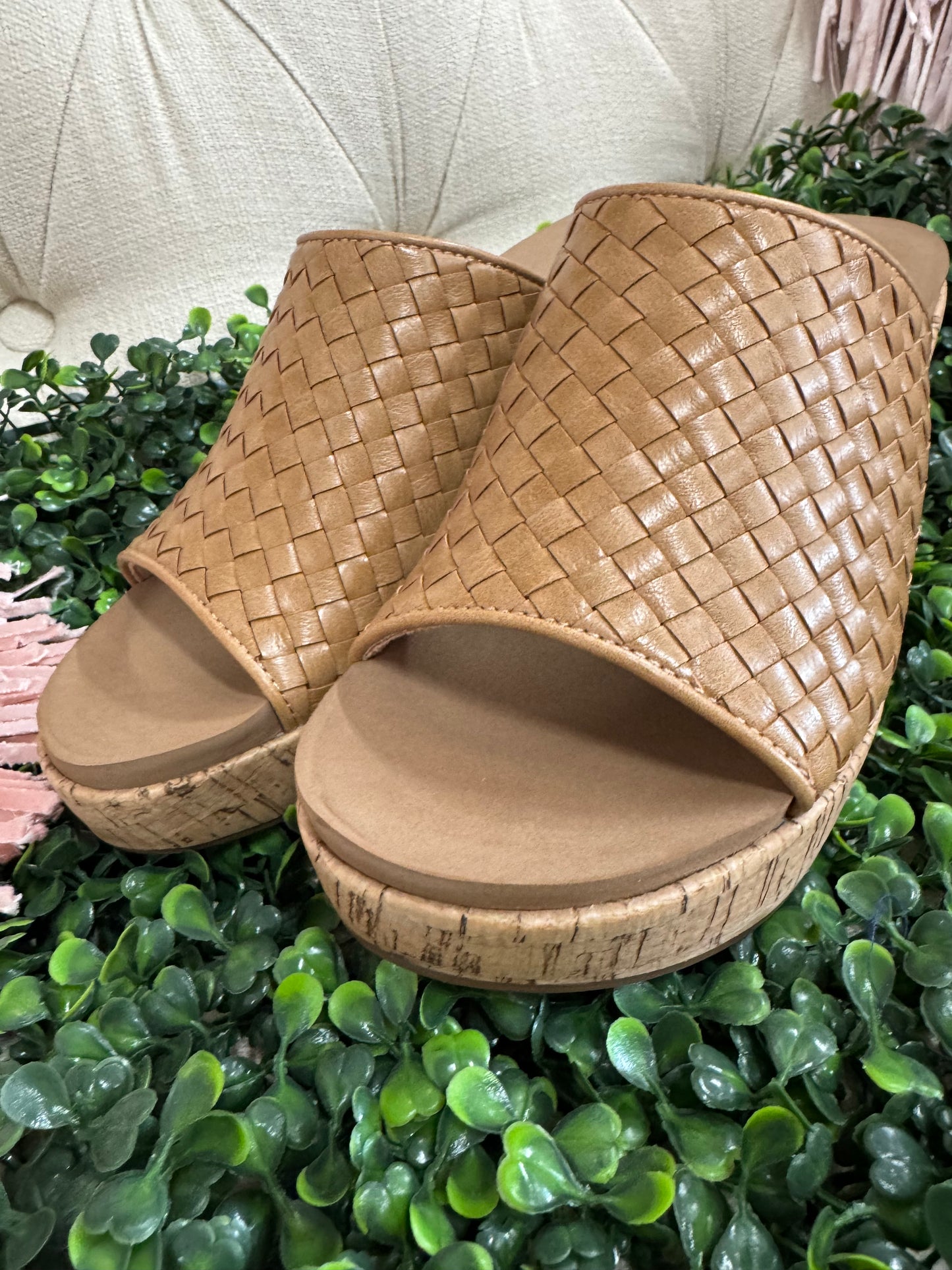 Corkys Wine and Dine Caramel Slip on Wedges