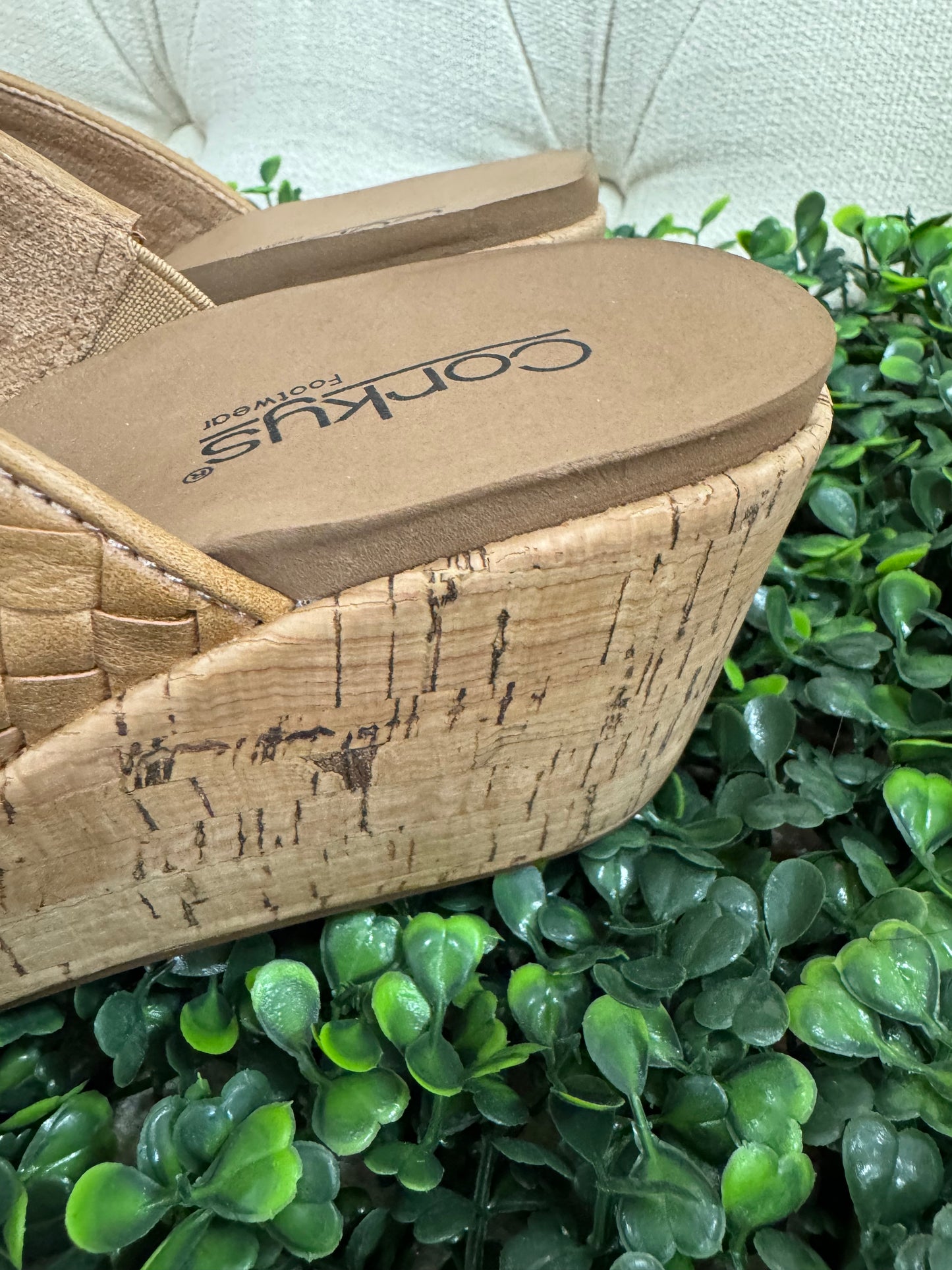 Corkys Wine and Dine Caramel Slip on Wedges