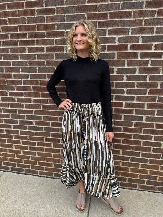 Keren Hart Black Mock Neck Long Sleeve with Keyhole Back