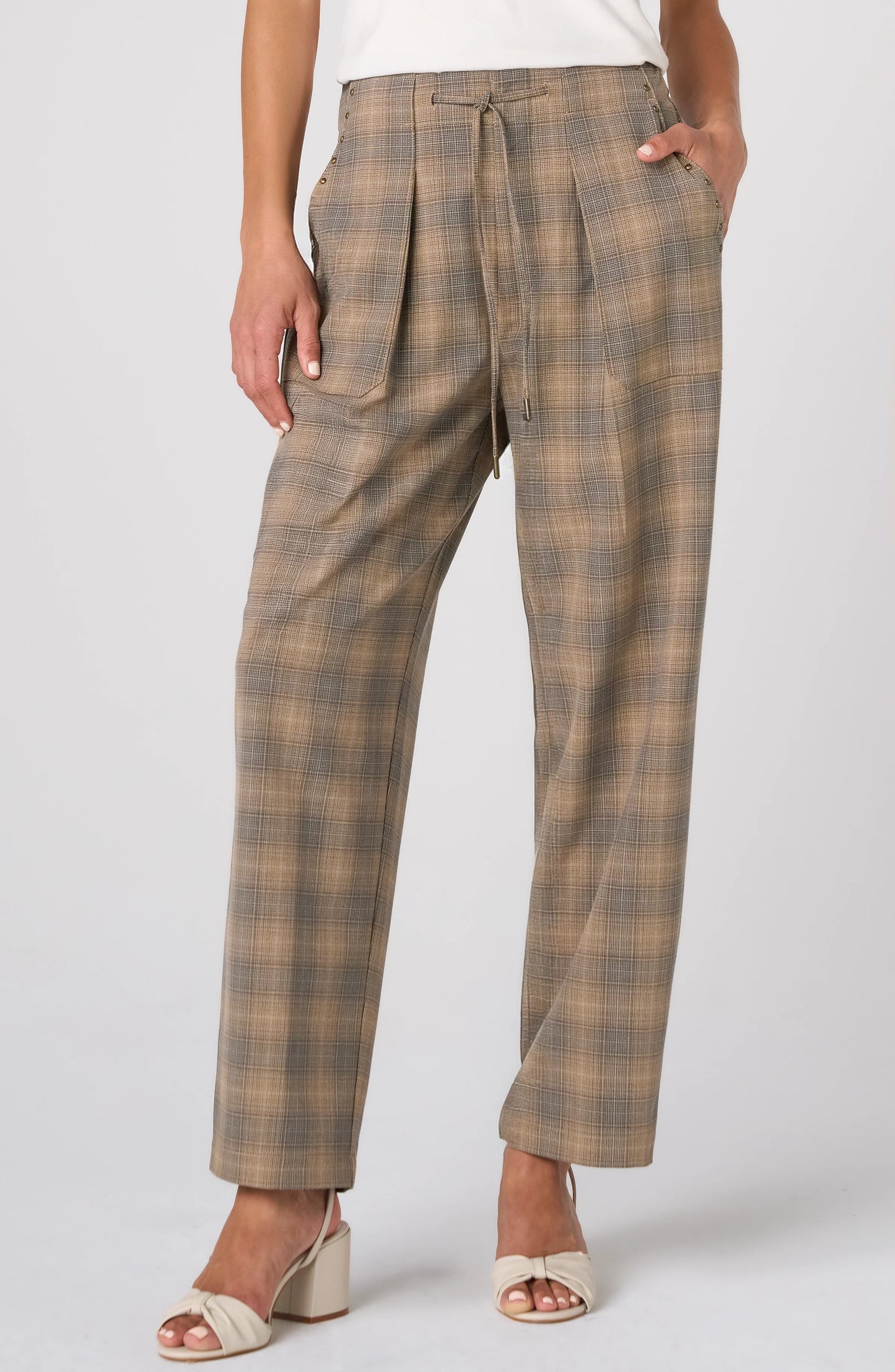 Liverpool High Rise Crop Trousers with Drawstring