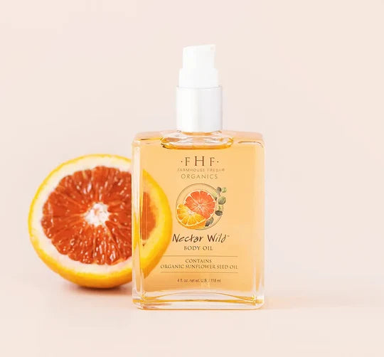 FarmHouse Fresh Organic Body Oil with antioxidant oils for dry skin and radiant hydration