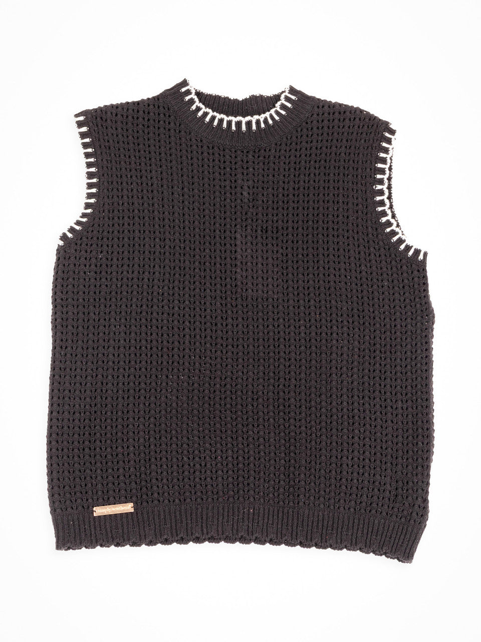 SS Olivia Sleeveless Sweater top - Black