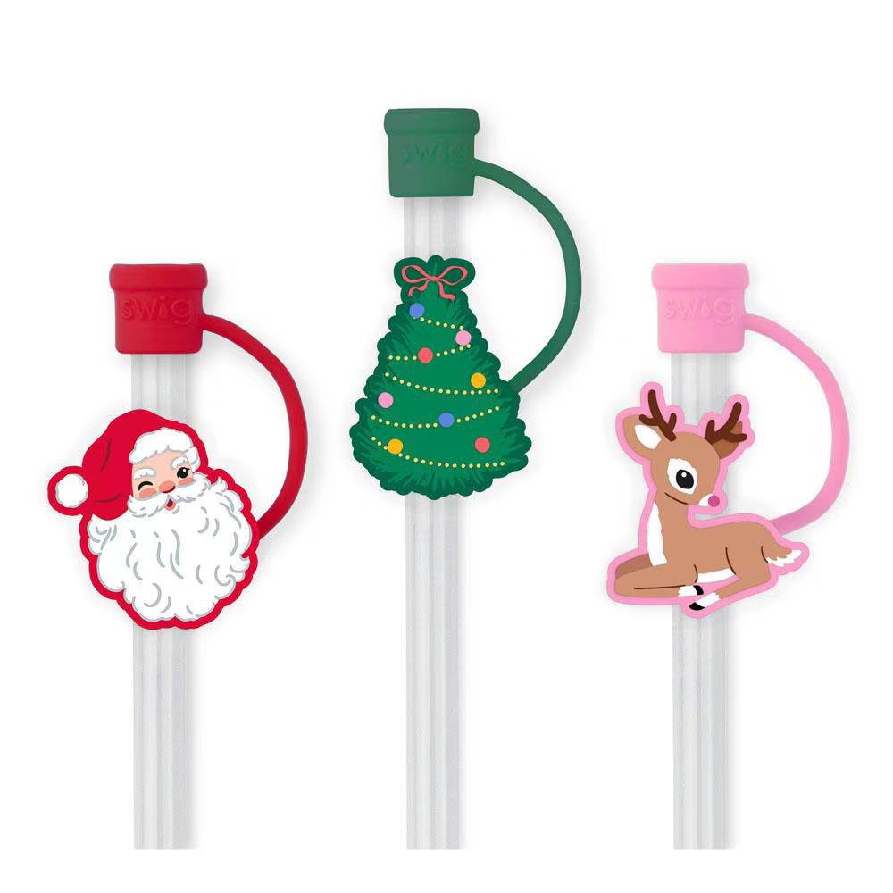 Swig Santa Claus Straw Topper Set