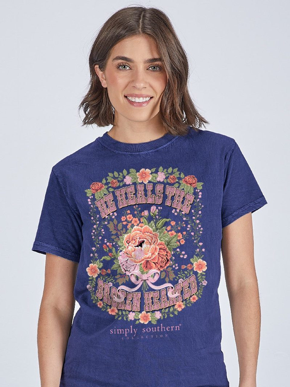 'He Heals the Broken Hearted' Short Sleeve Tee by Simply Southern