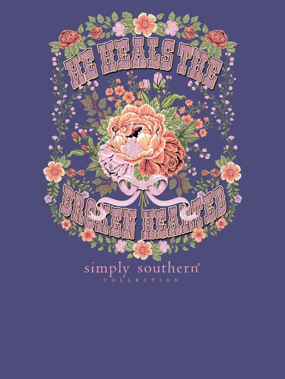 'He Heals the Broken Hearted' Short Sleeve Tee by Simply Southern