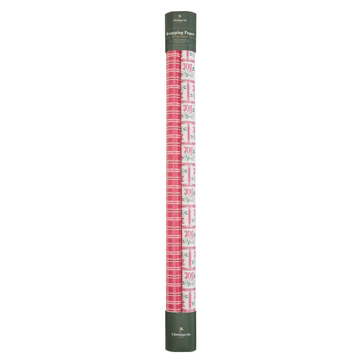 Wrapping Paper Set 2 pc Joy to the World Red Plaid