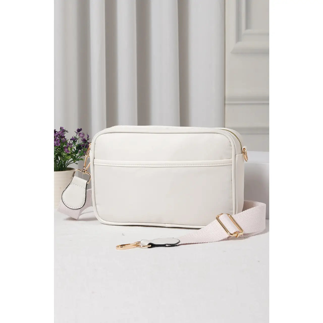 Ivory The Gia Oxford Fabric Crossbody Bag w/ Canvas Strap