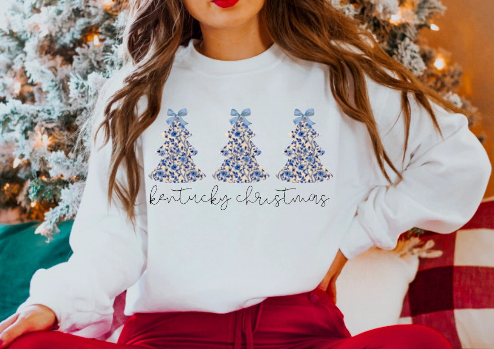 Preppy Chinoiserie Kentucky Christmas Trees Sweatshirt